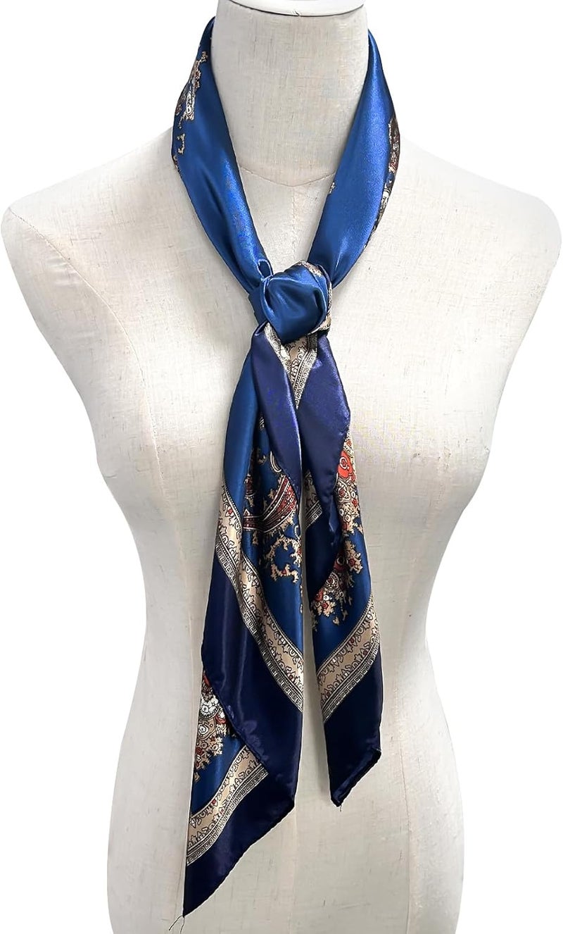 vimate 35" Square Silk Like Head Scarf - Women's Fashion Satin Scarf Bandana for Hair Wrapping at Night. - Image 5